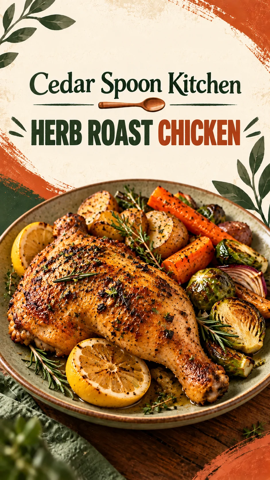 Herb roast chicken from Cedar Spoon Kitchen
